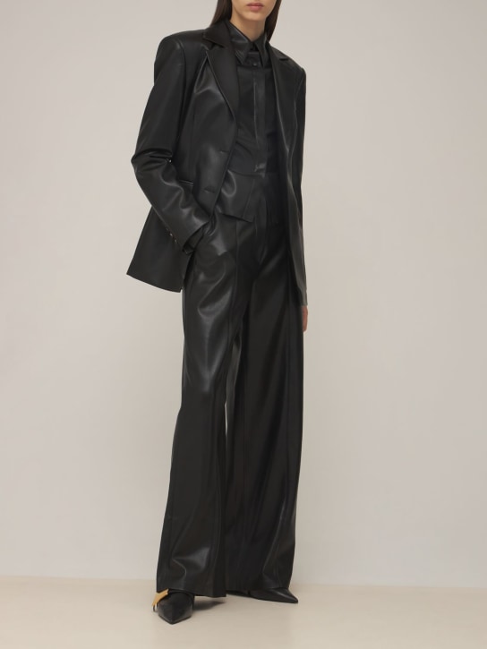 Nanushka: Hathi faux leather blazer - women_1 | Luisa Via Roma