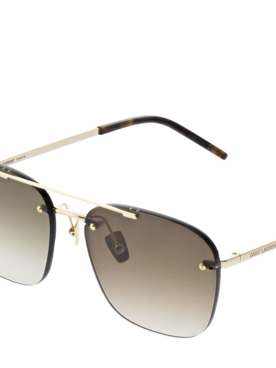 Saint Laurent: SL 309 rimless round metal sunglasses - Gold/Gradient - men_1 | Luisa Via Roma