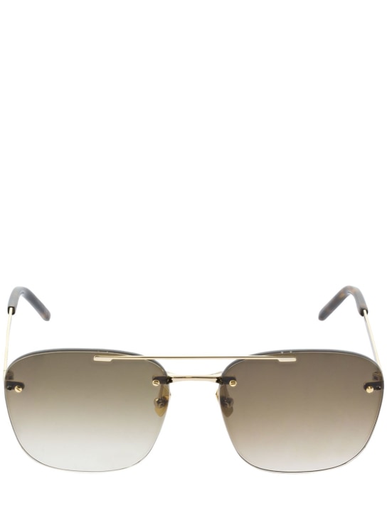 Saint Laurent: SL 309 rimless round metal sunglasses - Gold/Gradient - men_0 | Luisa Via Roma
