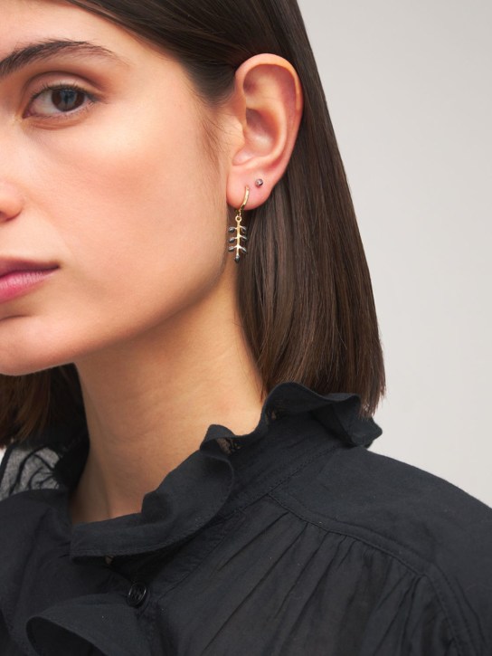 Isabel Marant: Casablanca mismatched earrings - Altın/Siyah - women_1 | Luisa Via Roma