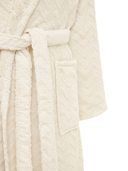 Missoni Home: Rex hooded cotton bathrobe - Beige - ecraft_1 | Luisa Via Roma