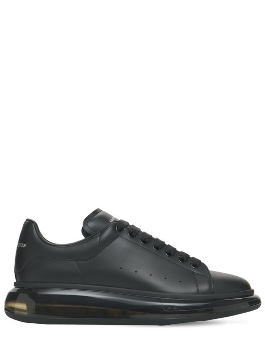 Alexander McQueen: Sneakers oversize en cuir 45 mm - Noir - men_0 | Luisa Via Roma