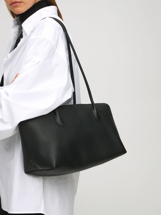 The Row: Terrasse grain leather shoulder bag - Black - women_1 | Luisa Via Roma