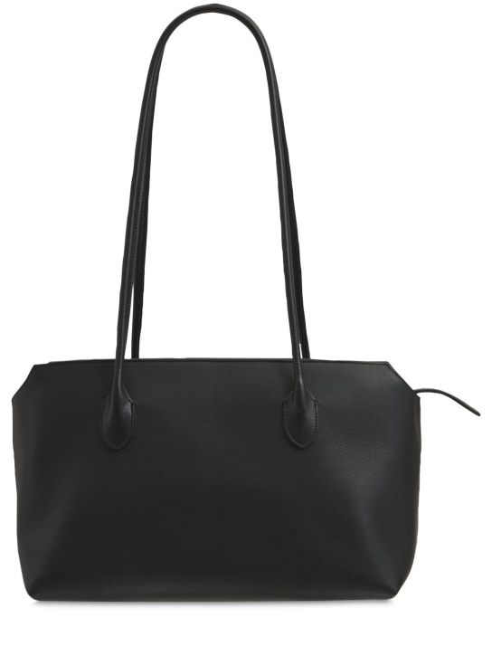 The Row: Terrasse grain leather shoulder bag - Black - women_0 | Luisa Via Roma
