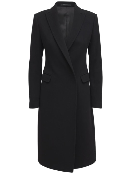 Tagliatore 0205: Zeudi single breast wool & cashmere coat - Siyah - women_0 | Luisa Via Roma