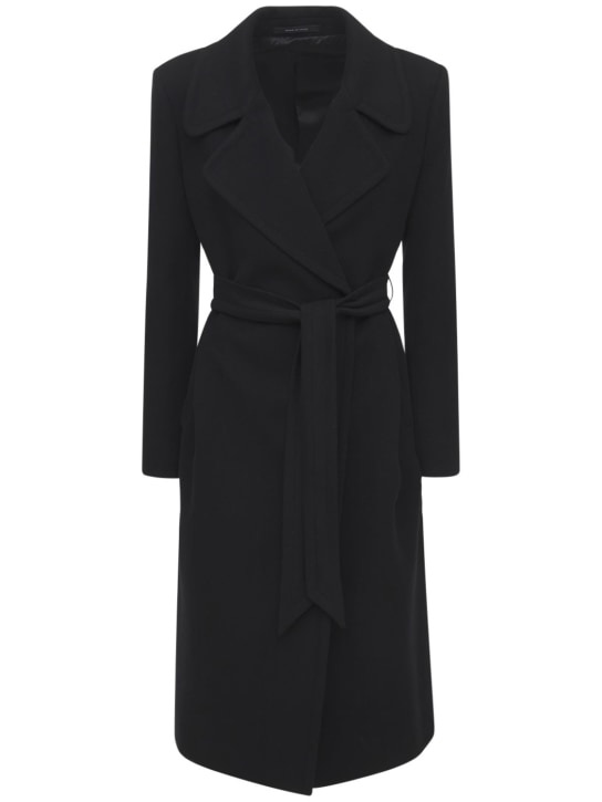 Tagliatore 0205: Molly wool & cashmere robe coat - Siyah - women_0 | Luisa Via Roma