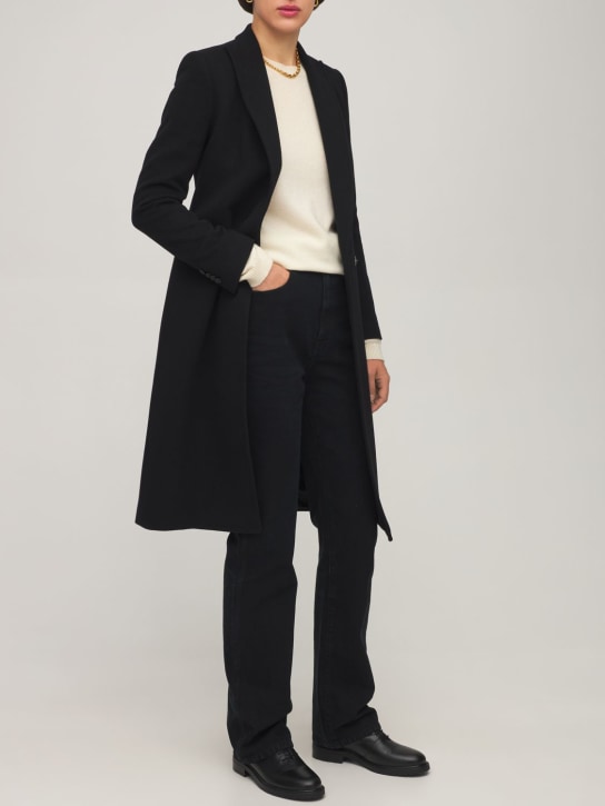 Tagliatore 0205: Zeudi single breast wool & cashmere coat - Black - women_1 | Luisa Via Roma