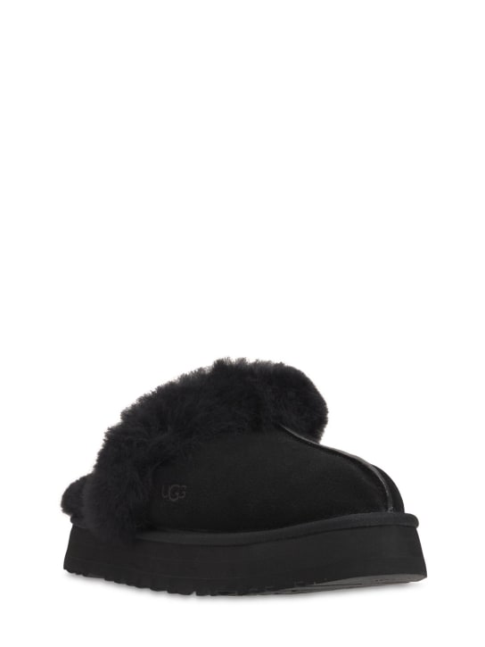 Ugg: 25mm Disquette suede & shearling mules - women_1 | Luisa Via Roma