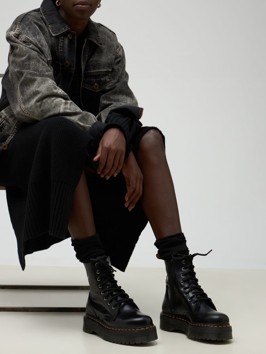 Dr.Martens: 40mm Jadon polished leather boots - Siyah - women_1 | Luisa Via Roma