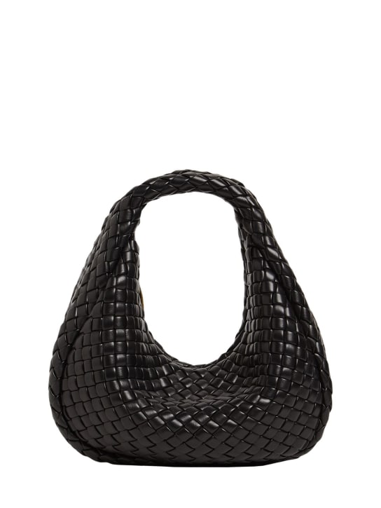 Bottega Veneta: Mini Jodie padded leather bag - Black-gold - women_0 | Luisa Via Roma