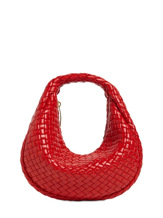 Bottega Veneta: Mini Jodie padded leather top handle bag - Chili - women_0 | Luisa Via Roma