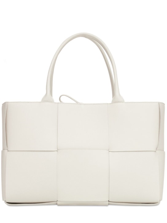 Bottega Veneta: Medium Arco leather tote bag - White-gold - women_0 | Luisa Via Roma