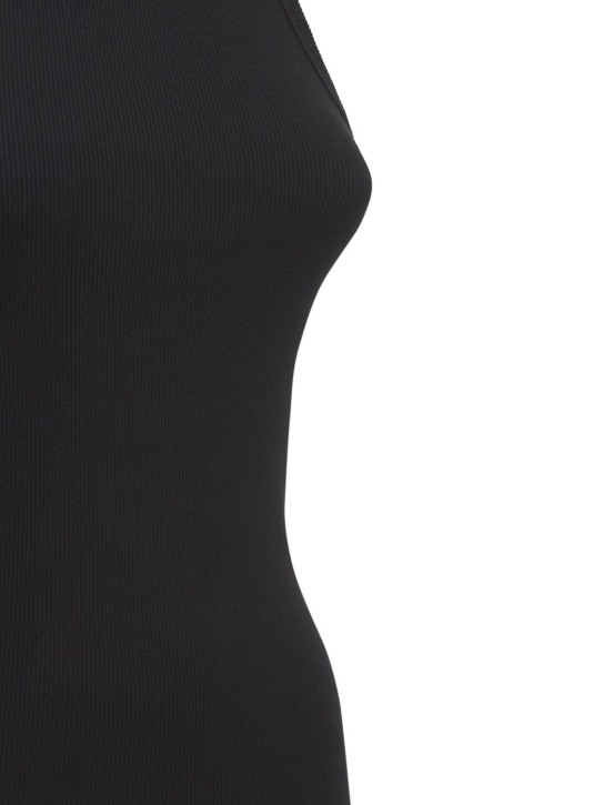 ANINE BING: Eva ribbed cotton jersey tank top - Black - women_1 | Luisa Via Roma