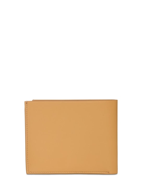Jil Sander: Leather billfold wallet - Medium Yellow - men_1 | Luisa Via Roma
