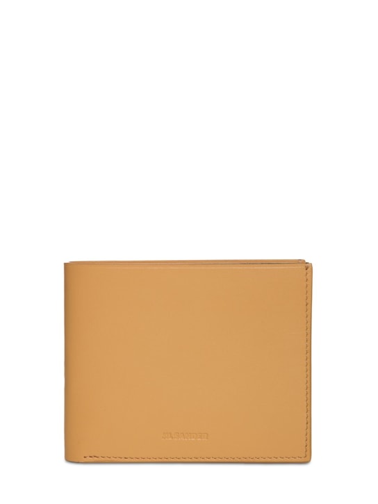Jil Sander: Leather billfold wallet - Medium Yellow - men_0 | Luisa Via Roma