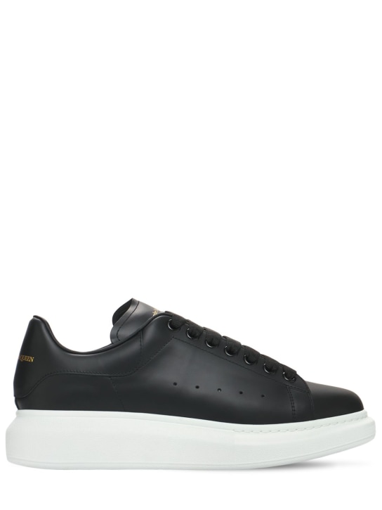 Alexander McQueen: 45mm Leather sneakers - Black - women_0 | Luisa Via Roma