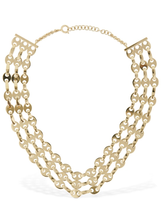 Rabanne: Eight nano three row necklace - Gold - women_0 | Luisa Via Roma