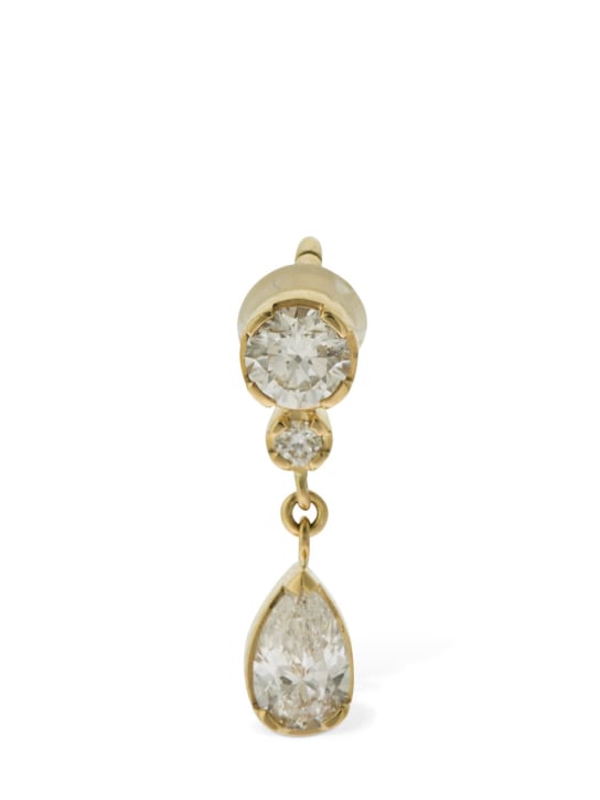 SOPHIE BILLE BRAHE: 18KT Goutte diamond mono earring - Crystal/Gold - women_0 | Luisa Via Roma