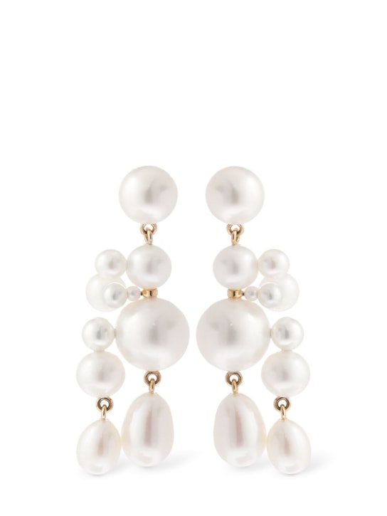 Sophie Bille Brahe: 14kt & pearl beverly earrings - women_0 | Luisa Via Roma