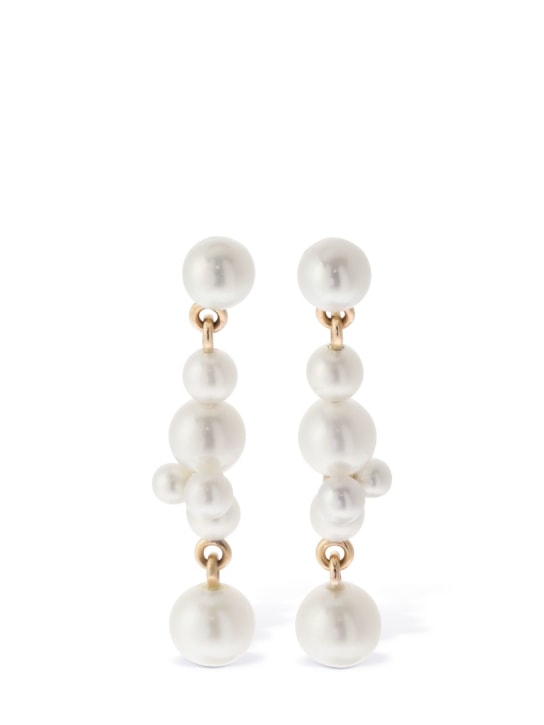 SOPHIE BILLE BRAHE: Pendientes con perlas y oro 14kt - Perla - women_0 | Luisa Via Roma