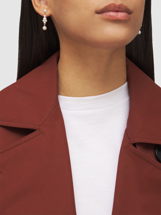Sophie Bille Brahe: 14kt & pearl holly splash earrings - Pearl - women_1 | Luisa Via Roma