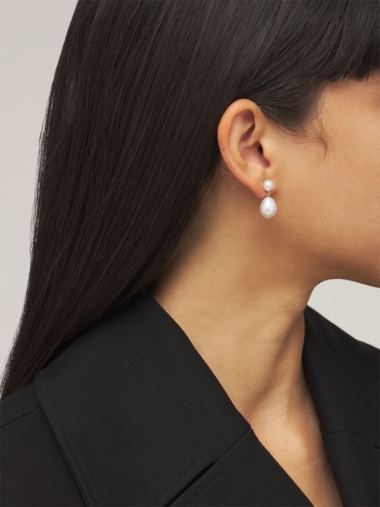 Sophie Bille Brahe: 14kt & Pearl Venus D'Eau earrings - Pearl - women_1 | Luisa Via Roma