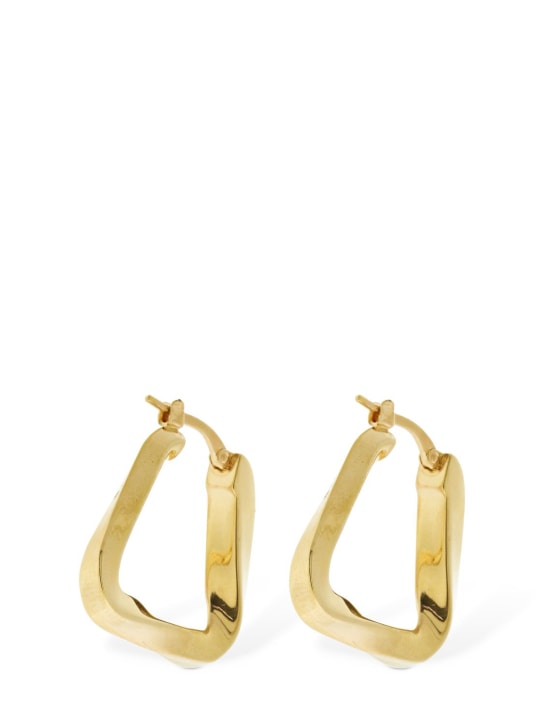 Bottega Veneta: Wrinkled squared hoop earrings - women_0 | Luisa Via Roma
