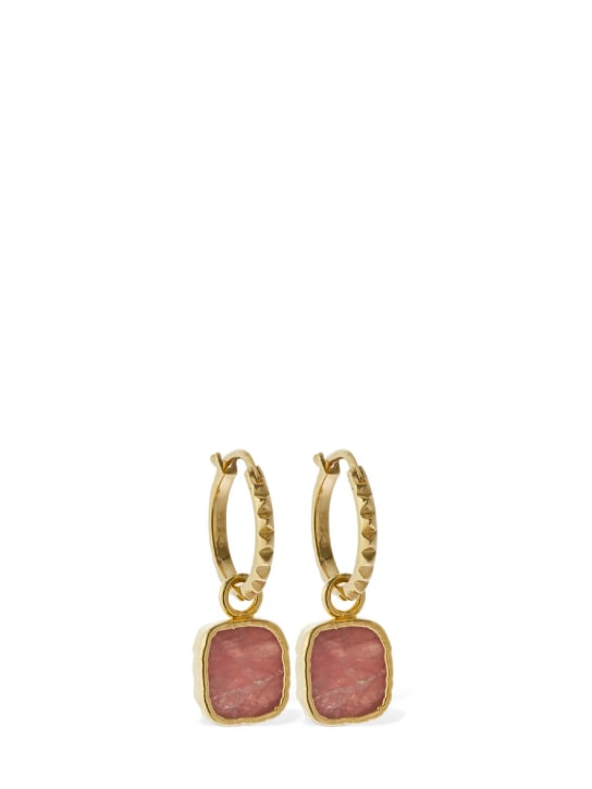 Missoma: Rhodochrosite charm hoop earrings - women_0 | Luisa Via Roma