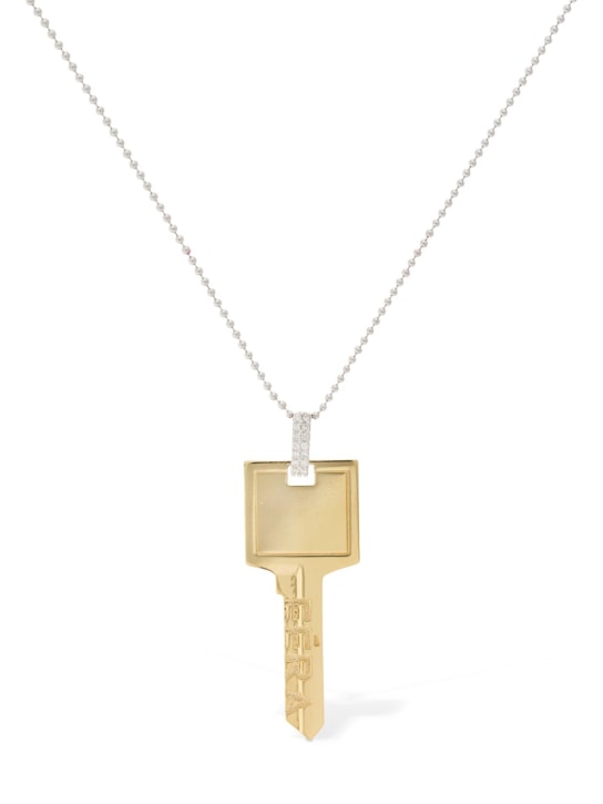 EÉRA: Key 18kt gold & diamond necklace - Altın/Gümüş - women_0 | Luisa Via Roma