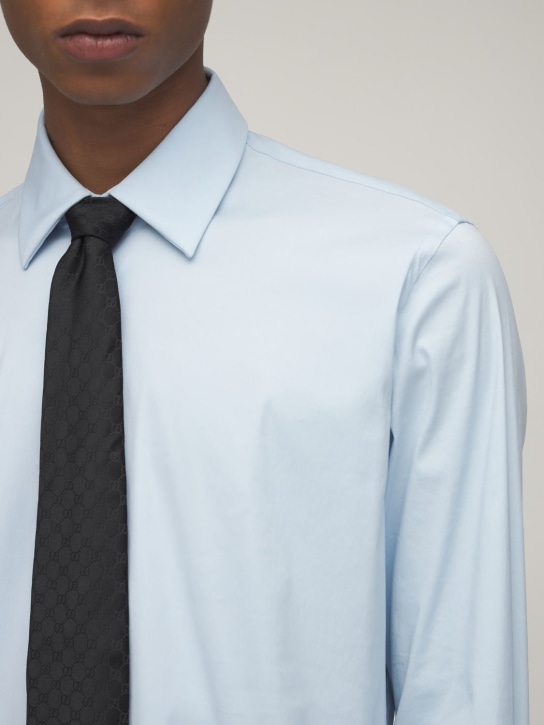 Gucci: 8cm GG silk jacquard tie - Black - men_1 | Luisa Via Roma