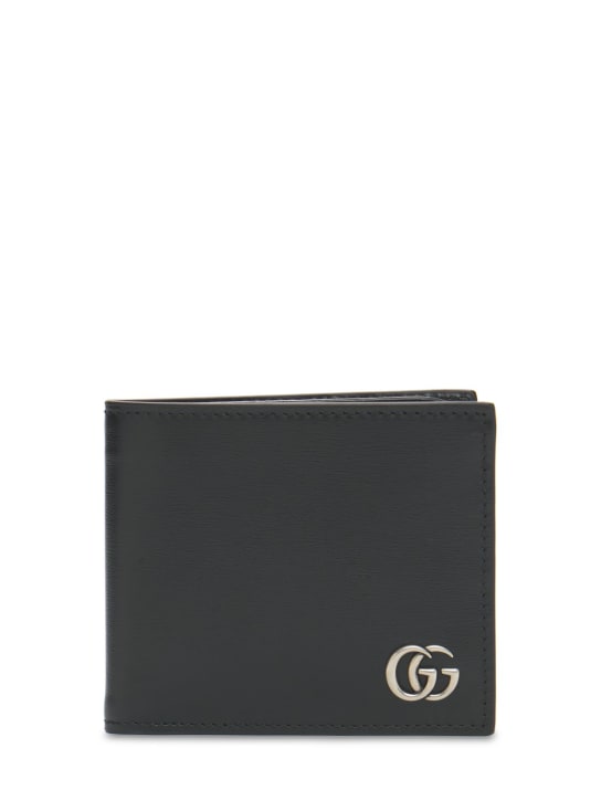 Gucci: Portefeuille classique en cuir GG Marmont - Noir - men_0 | Luisa Via Roma