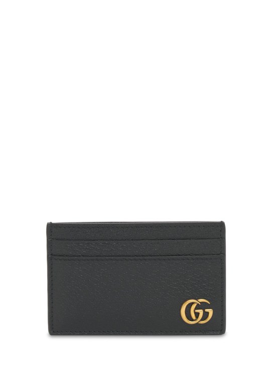 Gucci: GG Marmont leather card holder - Siyah - men_0 | Luisa Via Roma