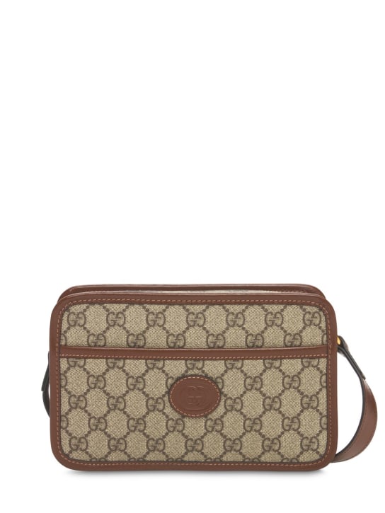 Gucci: Mini GG Supreme coated canvas bag - Beige - men_0 | Luisa Via Roma