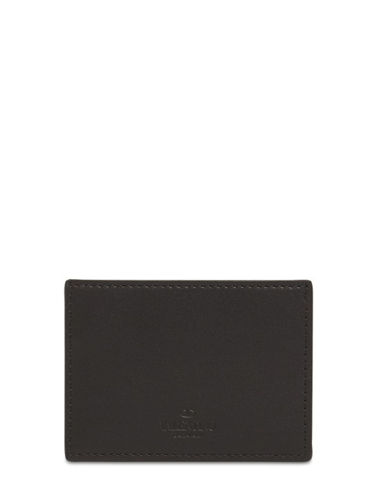 Valentino Garavani: Porte-cartes en cuir VLTN - Noir/Blanc - men_1 | Luisa Via Roma