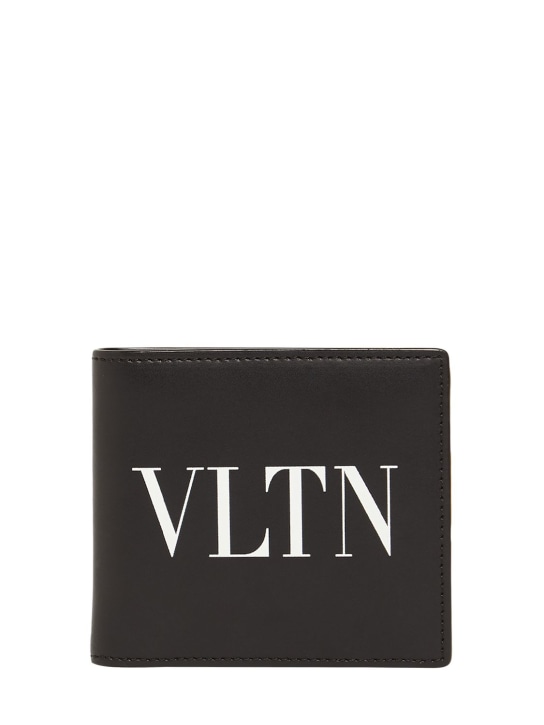 Valentino Garavani: Portefeuille en cuir VLTN - Noir/Blanc - men_0 | Luisa Via Roma