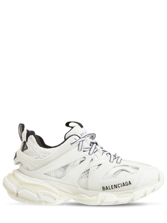 Balenciaga: 30毫米Track网眼&尼龙运动鞋 - 白色/黑色 - women_0 | Luisa Via Roma