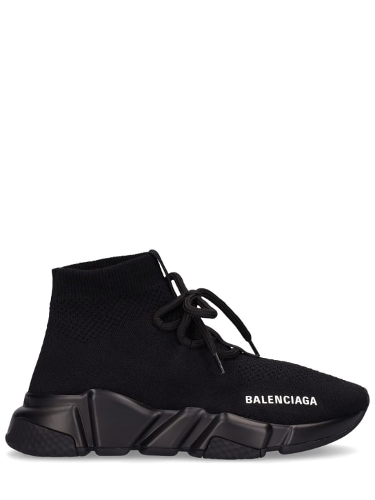 Balenciaga: 30mm Speed 2 knit sneakers - Siyah - women_0 | Luisa Via Roma