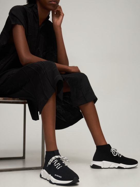 Balenciaga: 30毫米Speed 2针织运动鞋 - 黑色 - women_1 | Luisa Via Roma