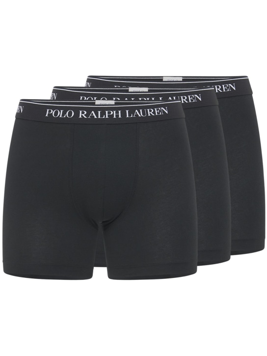 Polo Ralph Lauren: Set de 3 calzoncillos boxer con logo - Negro - men_0 | Luisa Via Roma