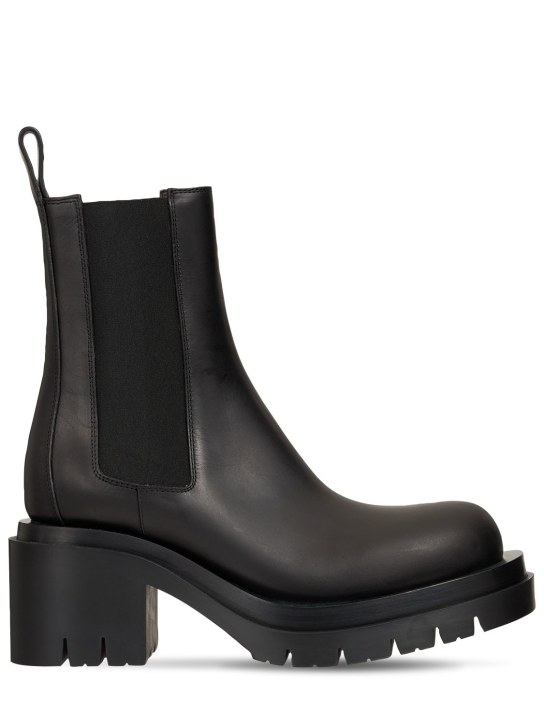 Bottega Veneta: 70mm Lug leather Chelsea boots - Siyah - women_0 | Luisa Via Roma