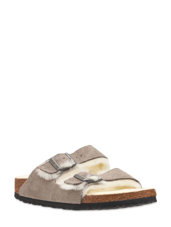 BIRKENSTOCK: Arizona シアリング＆スエードサンダル - women_3 | Luisa Via Roma