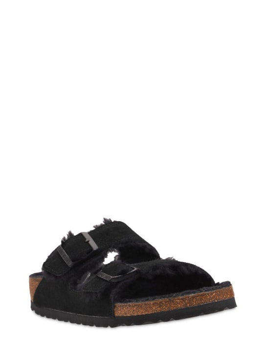 BIRKENSTOCK: Arizona shearling & suede sandals - women_3 | Luisa Via Roma
