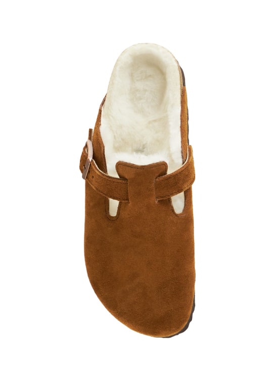 BIRKENSTOCK: Boston shearling & suede loafers - women_5 | Luisa Via Roma