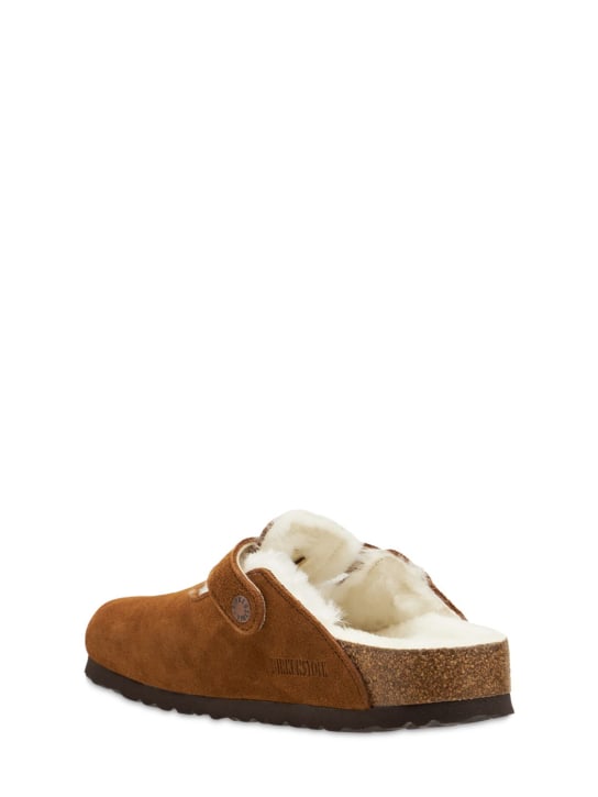 BIRKENSTOCK: Boston shearling & suede loafers - women_4 | Luisa Via Roma
