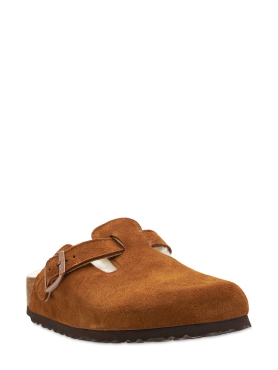 BIRKENSTOCK: Boston shearling & suede loafers - women_3 | Luisa Via Roma