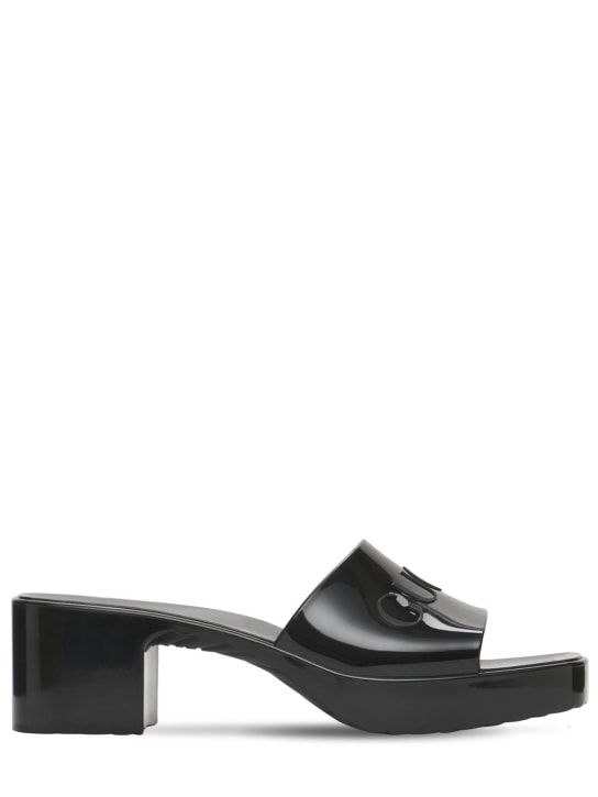 Gucci: 60mm Rubber slide sandals - women_0 | Luisa Via Roma