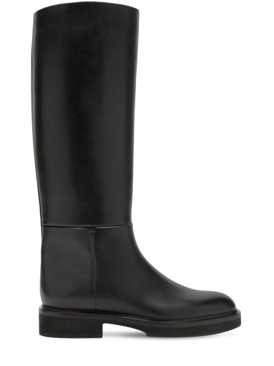 Khaite: 30mm Derby leather tall boots - women_0 | Luisa Via Roma