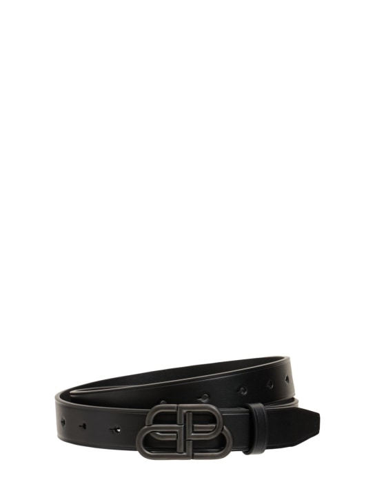 Balenciaga: 2.5cm Leather belt - Black - women_0 | Luisa Via Roma