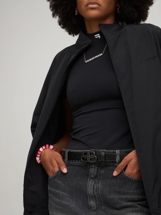 Balenciaga: 2.5cm Leather belt - Black - women_1 | Luisa Via Roma