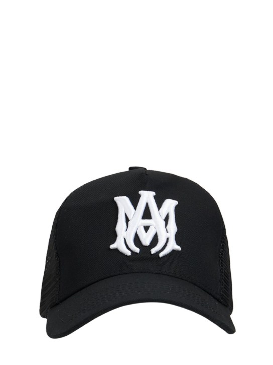 Amiri: MA logo cotton canvas trucker cap - men_0 | Luisa Via Roma